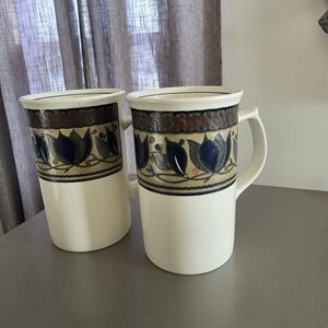 Mikasa Arabella stoneware cappuccino mug. The design, introduced in 1986